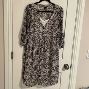 Leopard Print Button-Up Dress